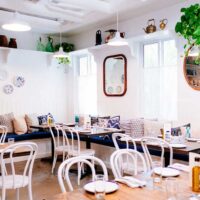 | Krzesła kuchenne Vintage w restauracji
