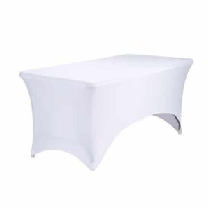 White elastic cover for banquet table 180x76cm