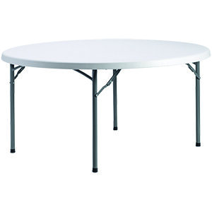 Round garden catering table Fi 180cm - white