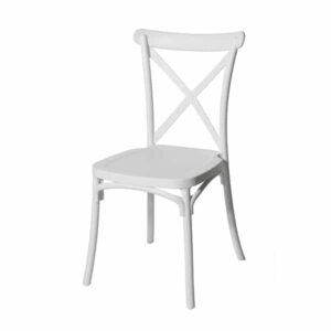 Boho rustic kitchen chair - white
