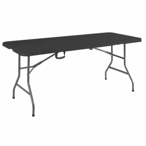 Garden catering table rectangular case 180x74cm black Eco