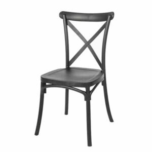 Boho rustic kitchen chair - black