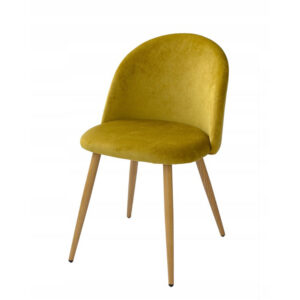 Velvet modern chair - mustard