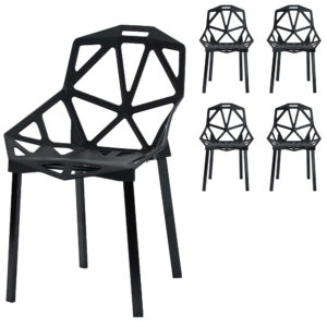 Carbonia modern restaurant chair - black set x4