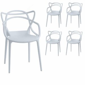 Split modern chair - white set x4