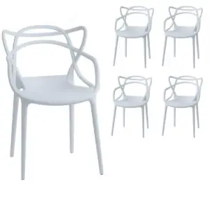 Split modern chair - white set x4