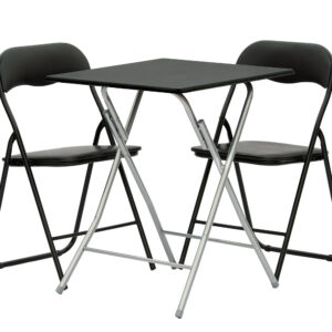 Black set - 60x60cm folding garden travel table + 2 chairs
