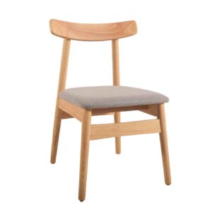 Upholstered wooden cafe chair grey