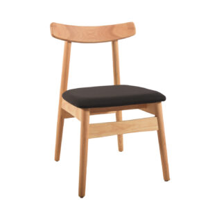 Upholstered wooden cafe chair black