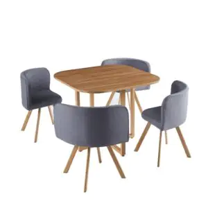 HoReCa cafe lounge set - 90x90cm table + 4 upholstered chairs