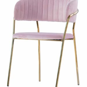 Glamour VELVET velour chair with gold legs - powder pink