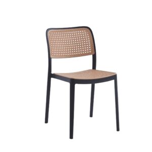 Rustic plaid rectangular chair black and beige Retro Boho chair