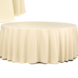 Beige stain-resistant tablecloth, for round table Fi 320