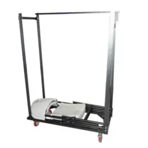 Metal trolley for transporting folding catering chairs