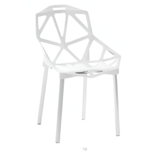 Carbonia modern openwork restaurant chair - white
