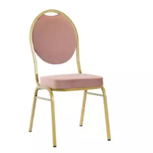 Wenecja pink velvet upholstered banquet chair | Bankietowo.eu | wenecja-rozowe_6501