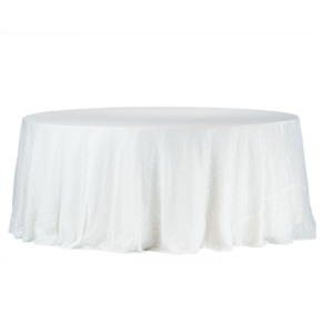 White Sequin Tablecloth, Fi 340cm