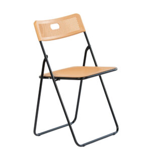 Foldable Garden Chair with Black and Beige Wicker Weave