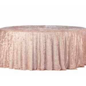 Pink Velvet Round Tablecloth, 340 cm Diameter