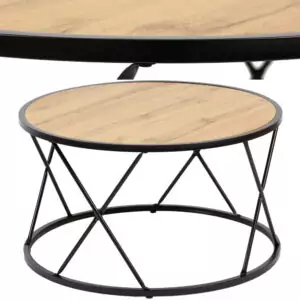 Round Coffee Table Ø80cm for Dining, Loft Style X