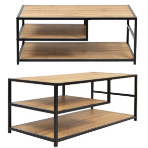 Rectangular Coffee Table 3-tier 110x55cm Loft Dining Bench