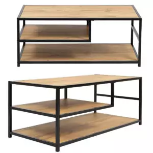 Rectangular Coffee Table 3-tier 110x55cm Loft Dining Bench