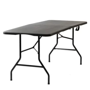 Foldable Garden/Catering Table in Suitcase Style 200x90 cm Black