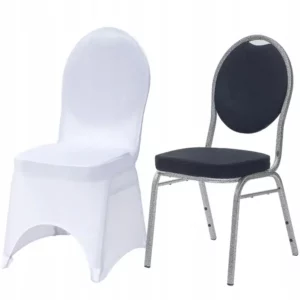 Set: Venice Banquet Chair 20x20 black with white chair cover