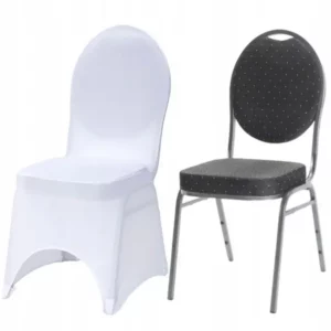 Set: Venice banquet chair color black with white chair cover