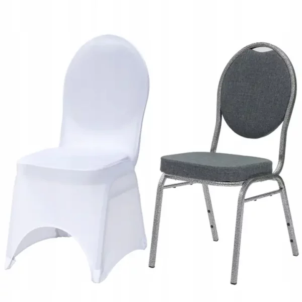 | KRZESLO-BANKIETOWE-TAPICEROWANE-WENECJA-SZARA-20x20-POKROWIEC-BIALY-190g