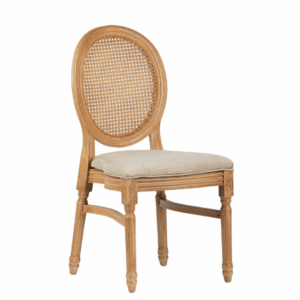 Provence-Style Banquet Chair Louis – Dark Natural Color