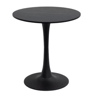 Black Café / Coffee / Bar Table Ø70 cm – Marble Composite Top