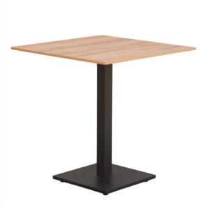 Outdoor garden café table, wood-look imitation, 70×70 cm – light color