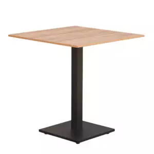 Outdoor garden café table, wood-look imitation, 70×70 cm – light color