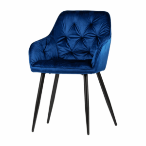 Imperio upholstered velvet chair – navy blue color