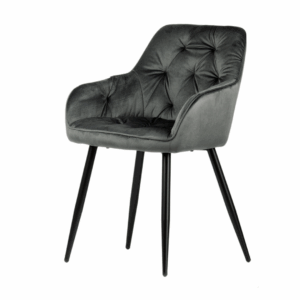 Upholstered Velour Chair Imperio – Grey Color
