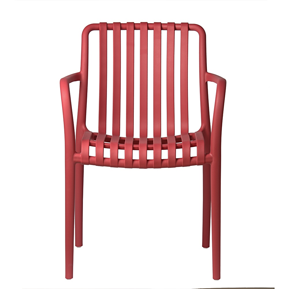 Aura openwork garden chair in red with armrests | Bankietowo.eu | aura-malinowe_0074jpg