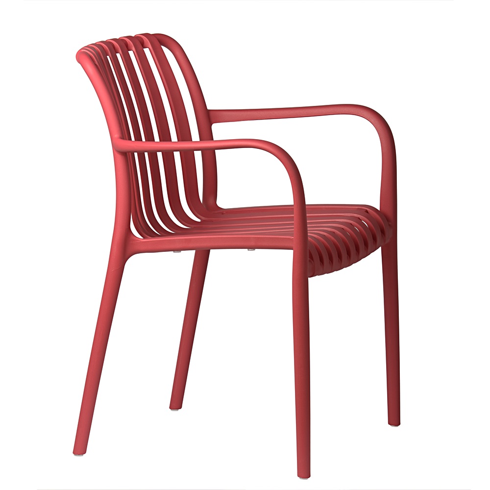 Aura openwork garden chair in red with armrests | Bankietowo.eu | aura-malinowe_0076jpg