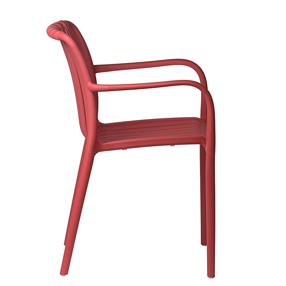 Aura openwork garden chair in red with armrests | Bankietowo.eu | aura-malinowe_0077jpg