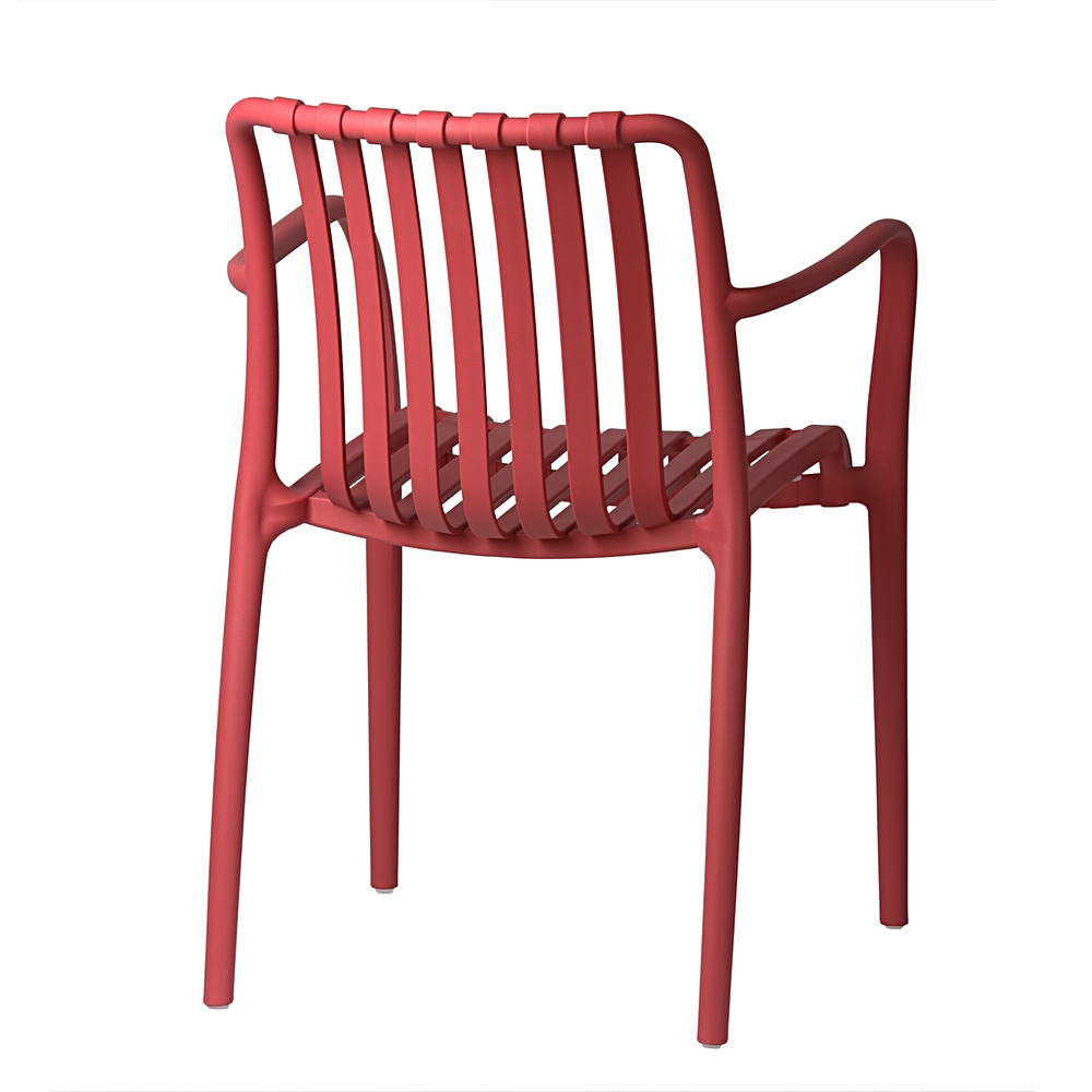 Aura openwork garden chair in red with armrests | Bankietowo.eu | aura-malinowe_0079jpg