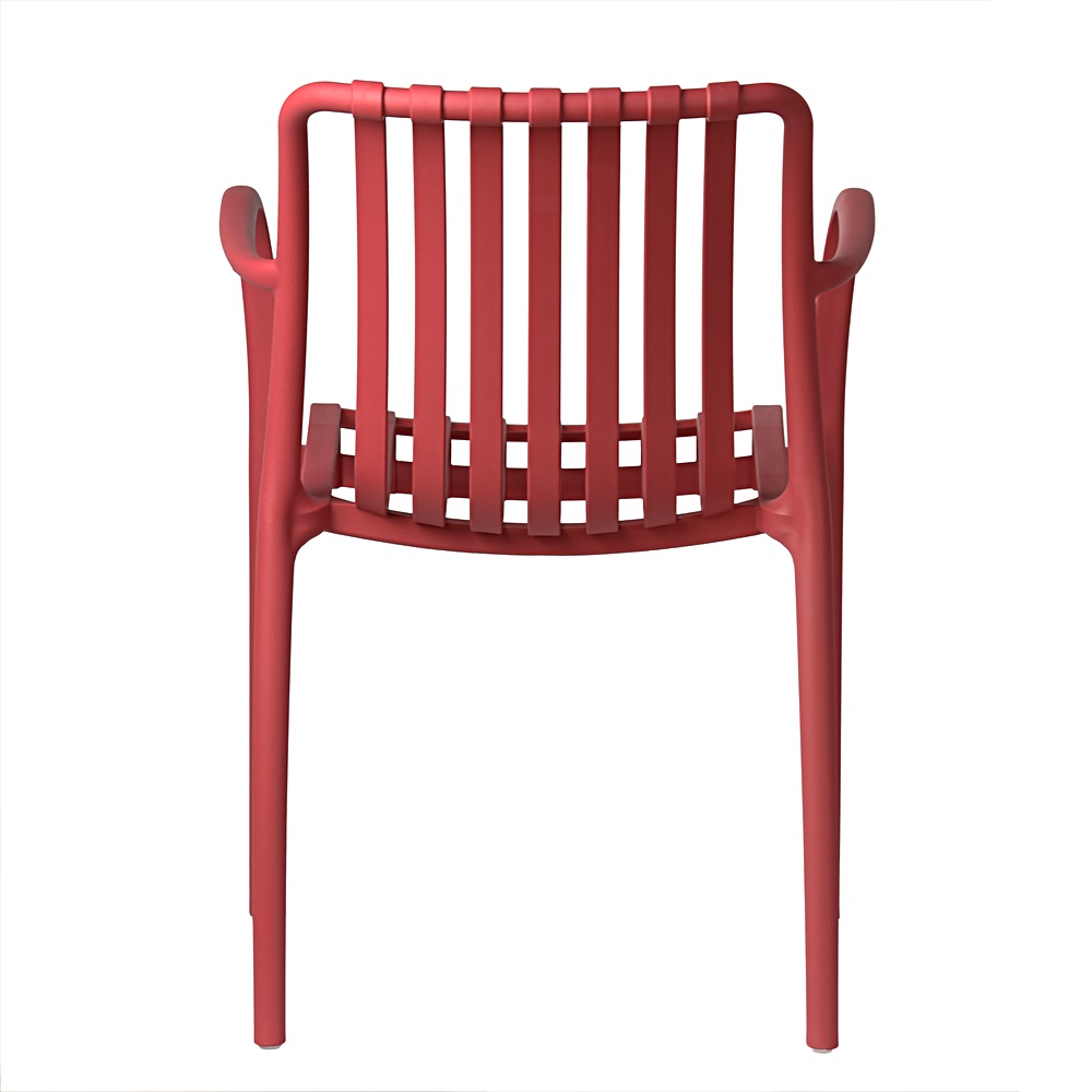 Aura openwork garden chair in red with armrests | Bankietowo.eu | aura-malinowe_0080jpg
