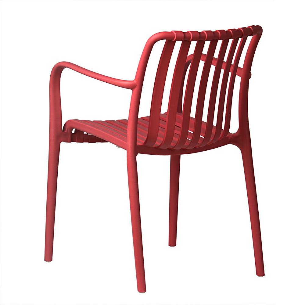Aura openwork garden chair in red with armrests | Bankietowo.eu | aura-malinowe_0081jpg