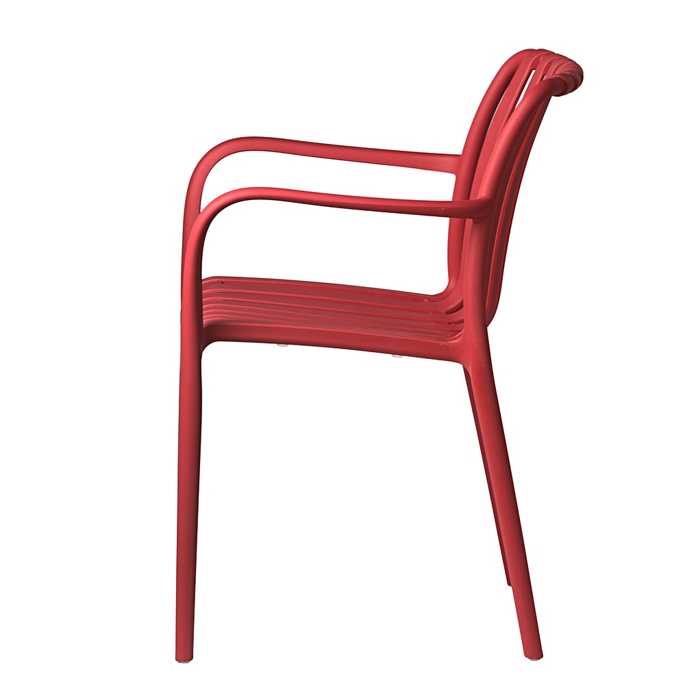Aura openwork garden chair in red with armrests | Bankietowo.eu | aura-malinowe_0082jpg