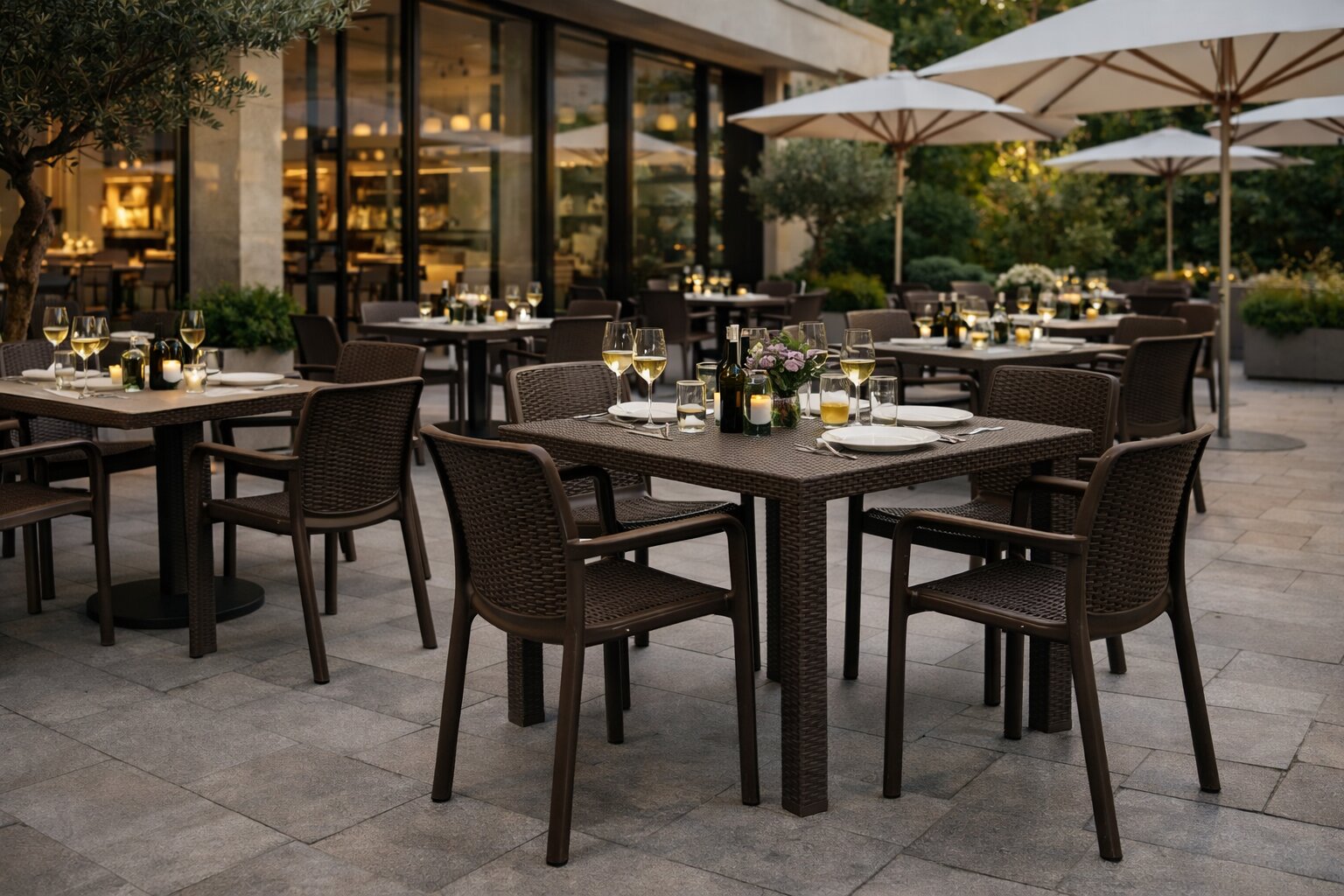 Riviera garden chair – brown rattan-effect | Bankietowo.eu | krzeslo-riviera-brazowe-realizacjajpg