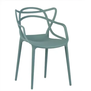 Split modern Scandinavian openwork chair – sage green