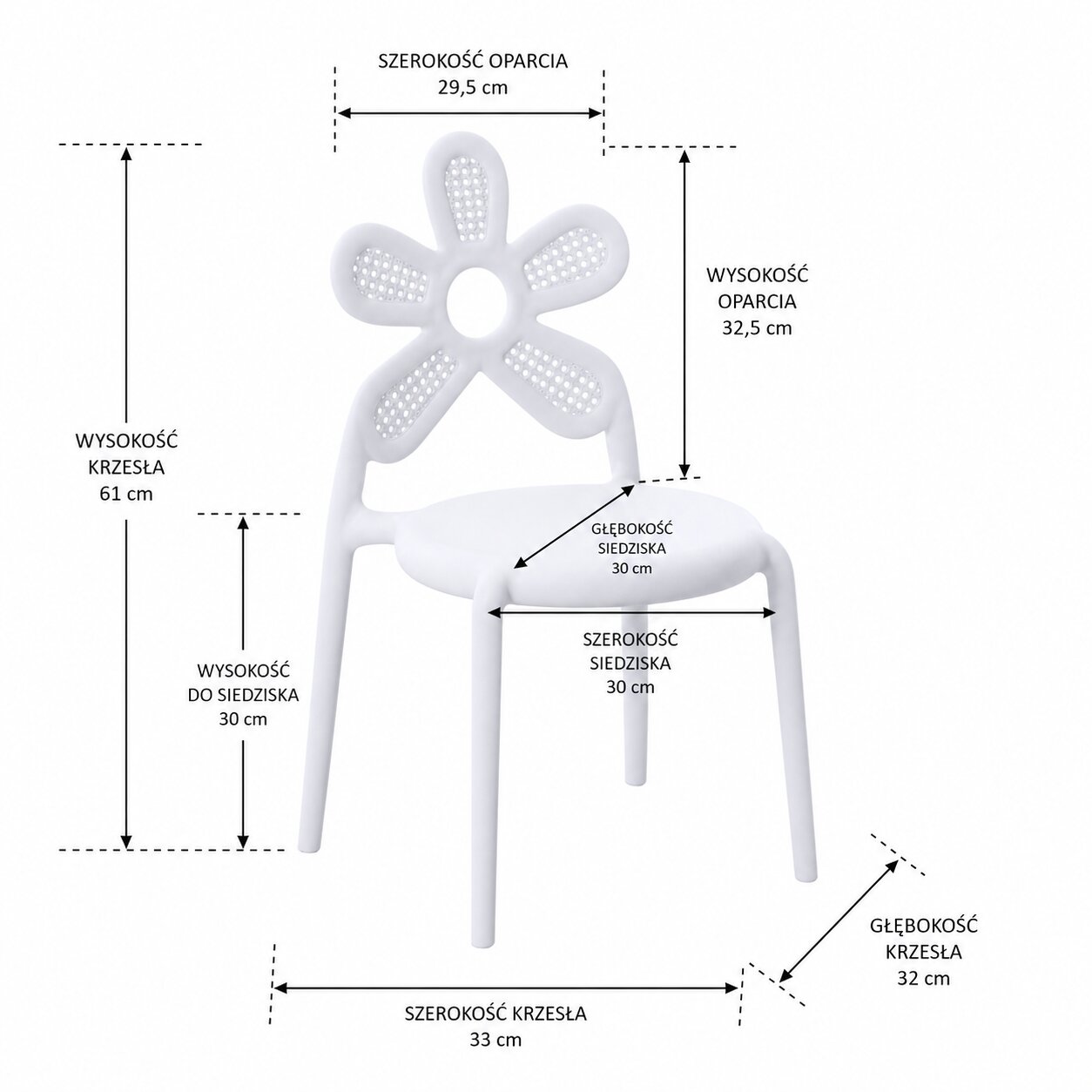Kwiatuszek children’s chair – white | Bankietowo.eu | krzeslo-dzieciece-krzeselko-dla-dzieci-biale-kwiatuszek-2jpg