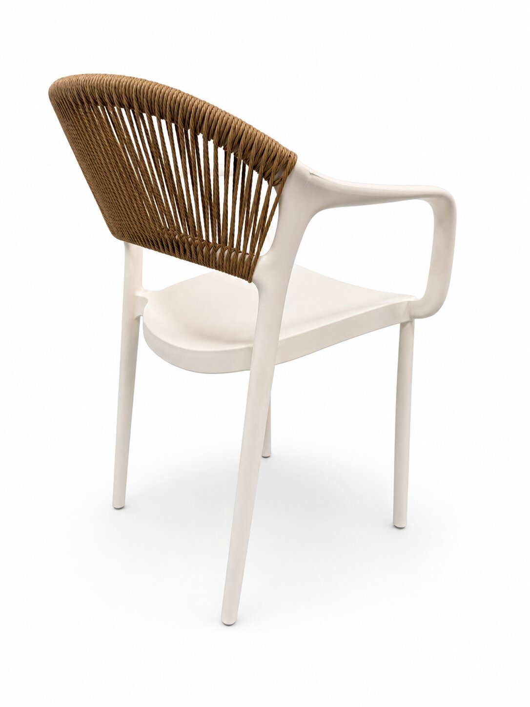 Puro PP café-style garden chair – white and beige, boho style | Bankietowo.eu | krzeslo-ogrodowe-kawiarniane-puru-bialo-bezowe-5jpg