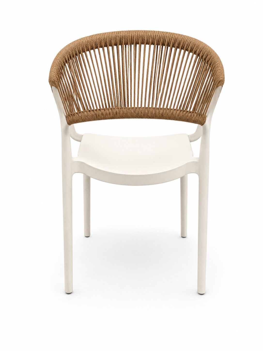 Puro PP café-style garden chair – white and beige, boho style | Bankietowo.eu | krzeslo-ogrodowe-kawiarniane-puru-bialo-bezowe-6jpg