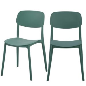 Linea green outdoor café chair