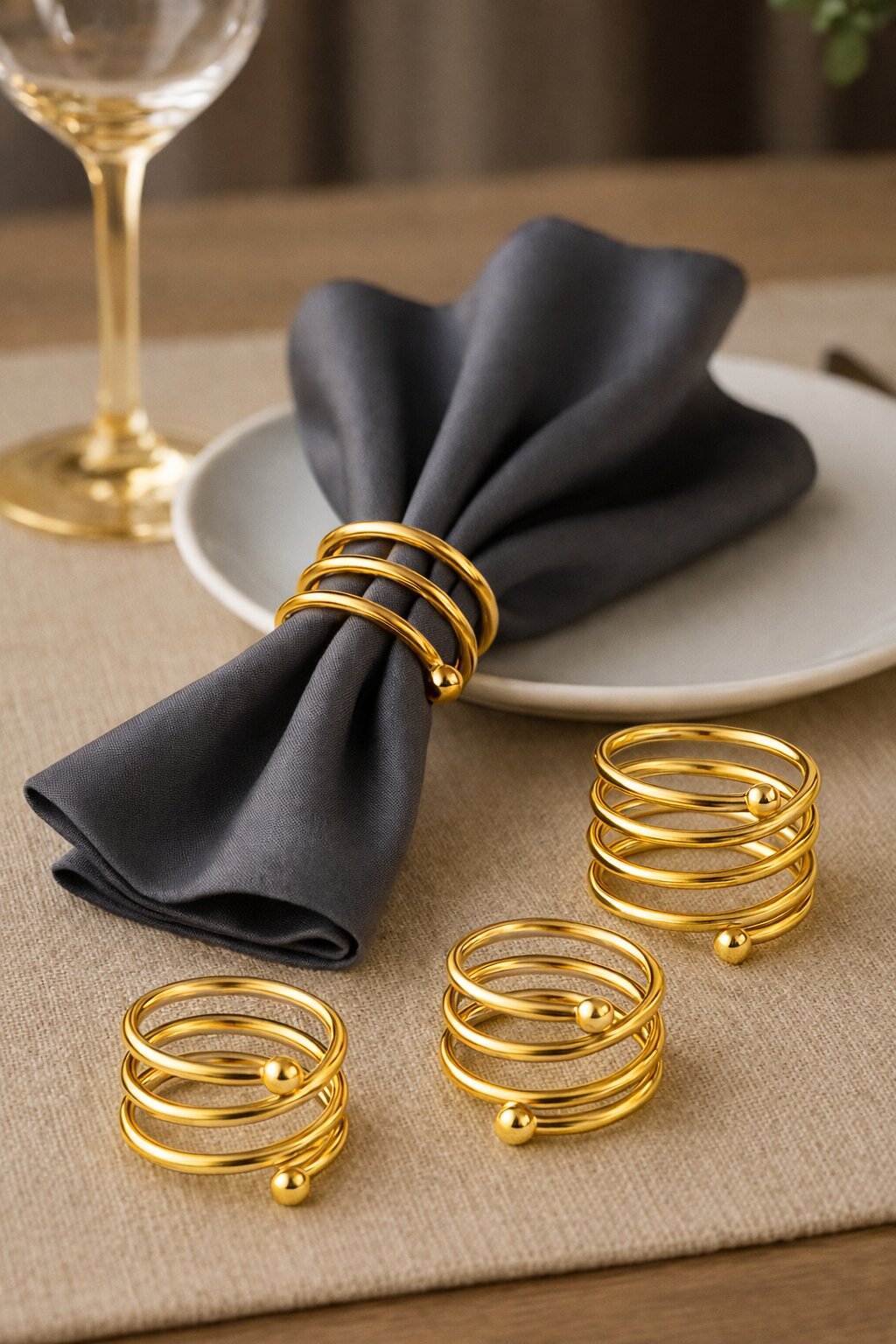 Steel napkin ring – gold, model: 0175-ARP-Z | Bankietowo.eu | obrecz-na-serwetki-zlota-1jpg